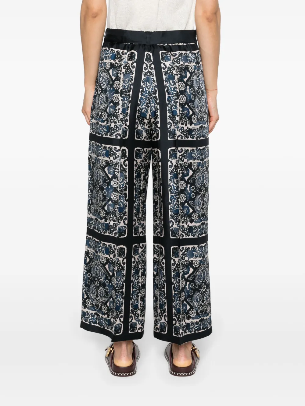 Shop 's Max Mara Patty Graphic-print Cropped Trousers In Blue