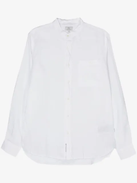 Woolrich band-collar linen shirt