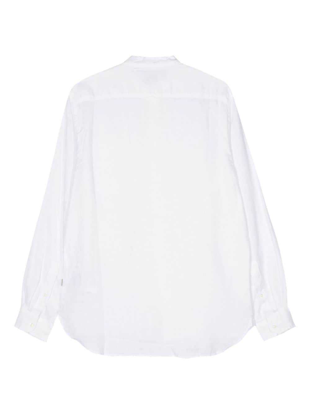 Shop Woolrich Long-sleeve Linen Shirt In White