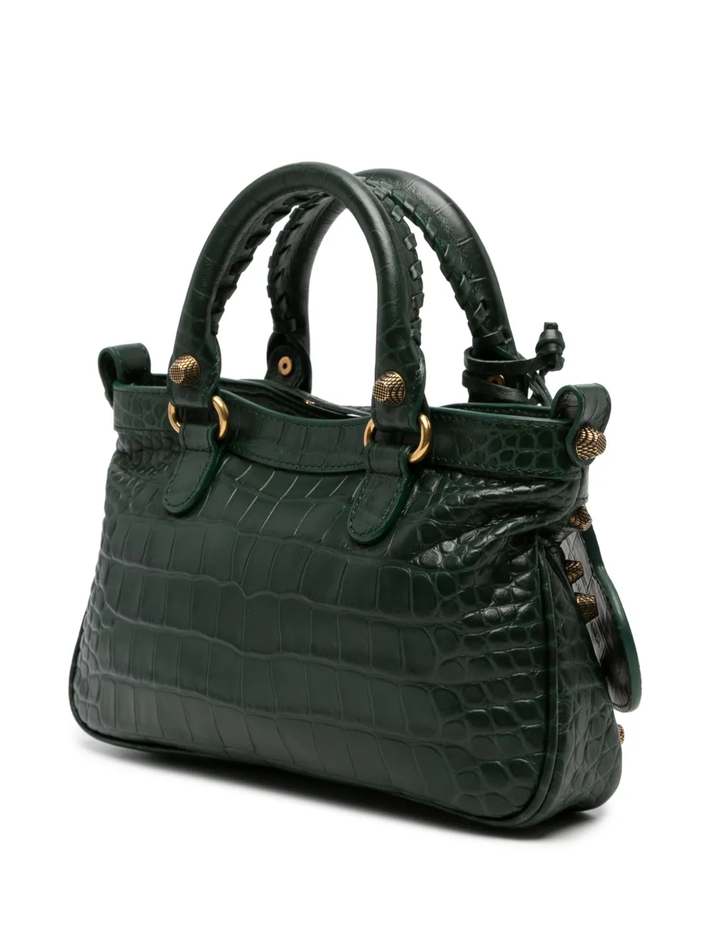 Shop Balenciaga Small Le Cagole Leather Tote Bag In Green