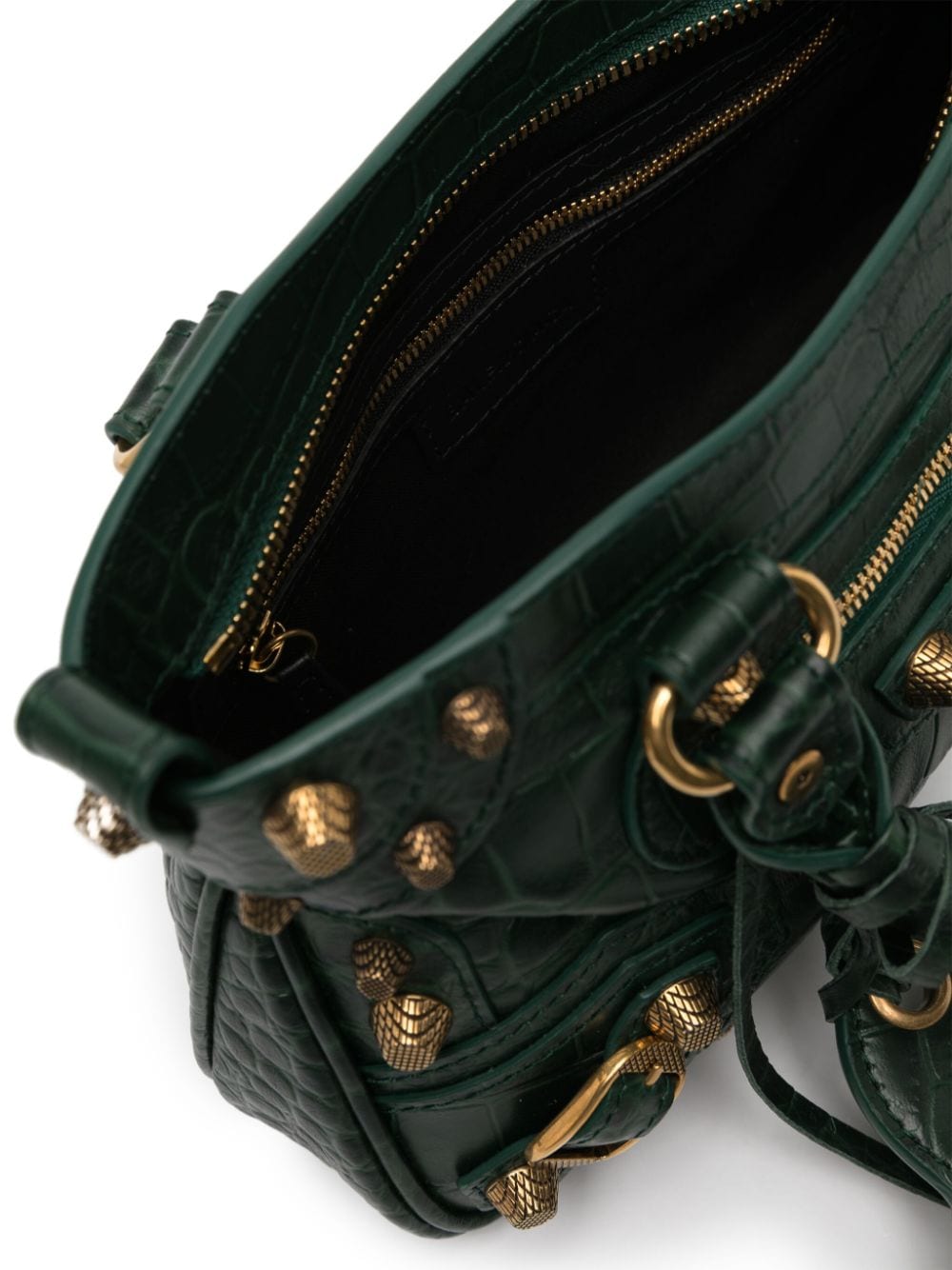 Shop Balenciaga Small Le Cagole Leather Tote Bag In Green