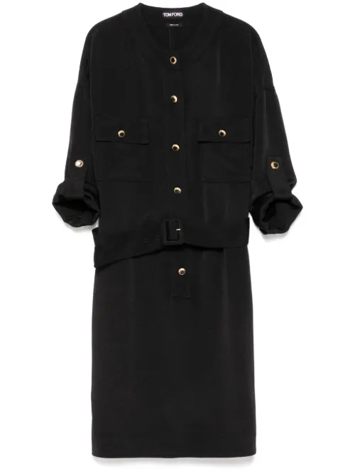 Robe-chemise courte à taille ceinturée - TOM FORD - Modalova