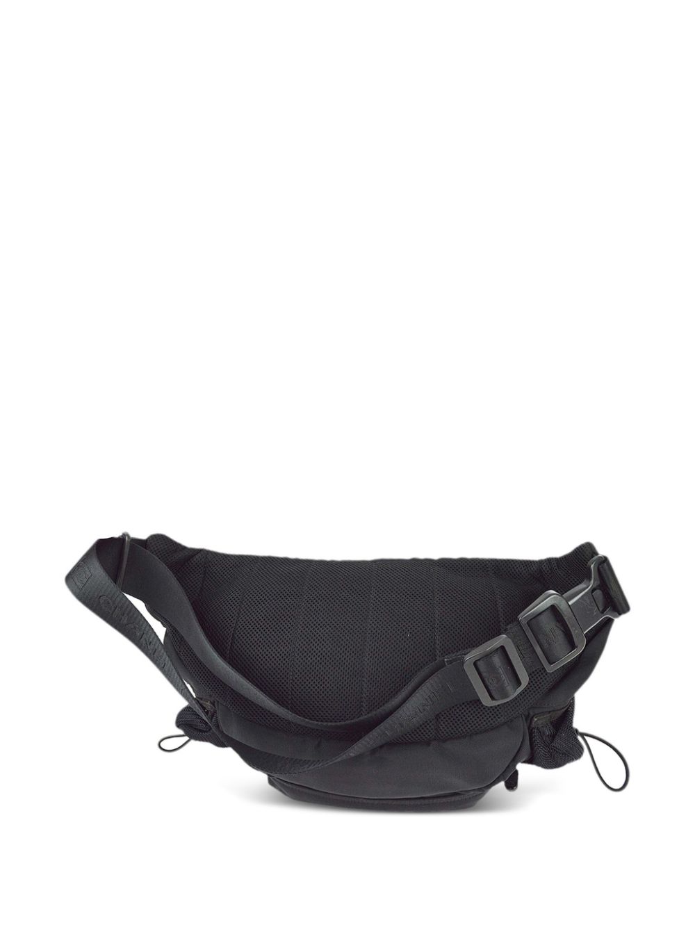 Pre-owned Chanel 2003 Interlocking Cc-appliqué Belt Bag In Black