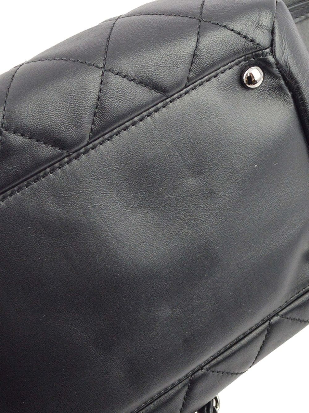 Pre-owned Chanel 2007 Just Mademoiselle Leather Shoulder Bag In Black