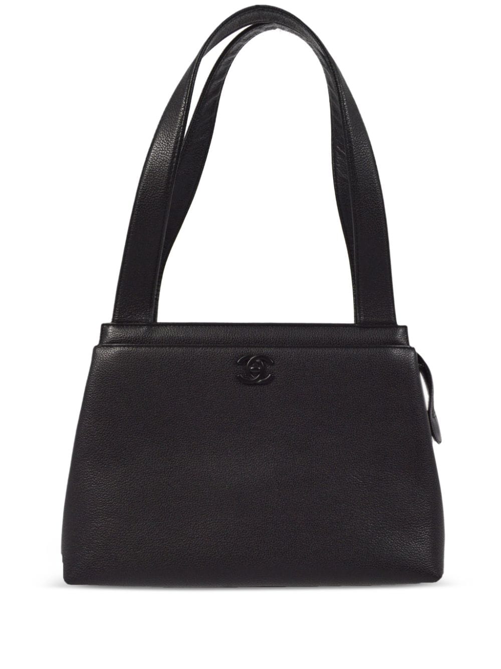 Pre-owned Chanel 1998 Cc Turn-lock Tote Bag In Black