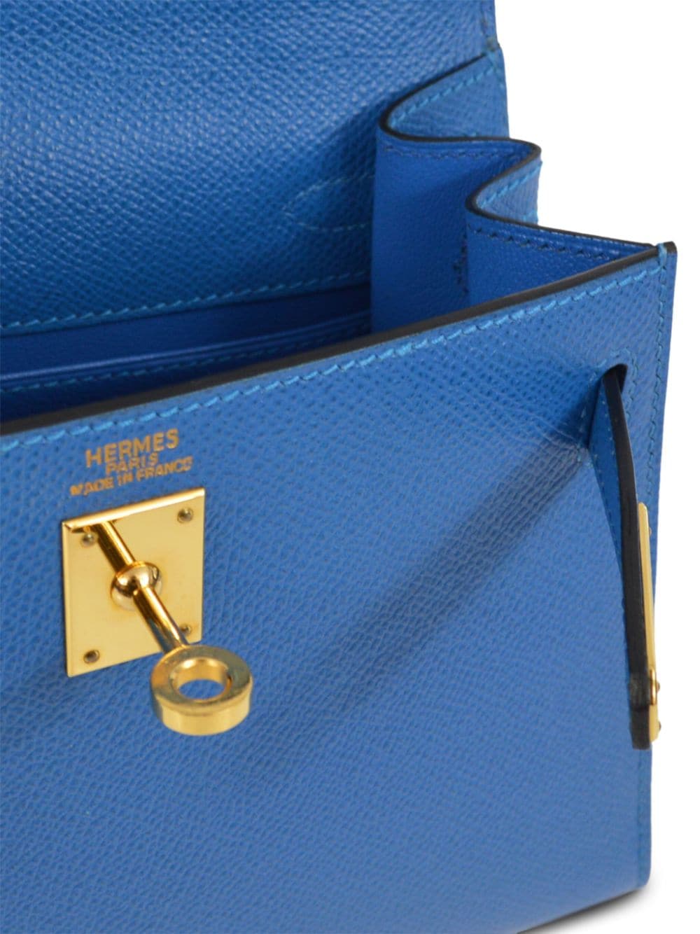 Pre-owned Hermes 2003 Kelly 20 Two-way Handbag In Blue