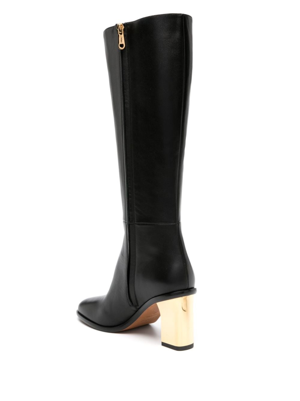Shop Chloé Rebecca 75mm Leather Boots In Black