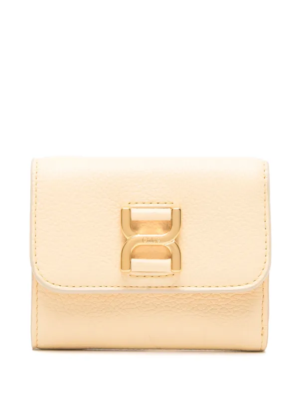 Chloé Tri-fold Leather Wallet in Yellow