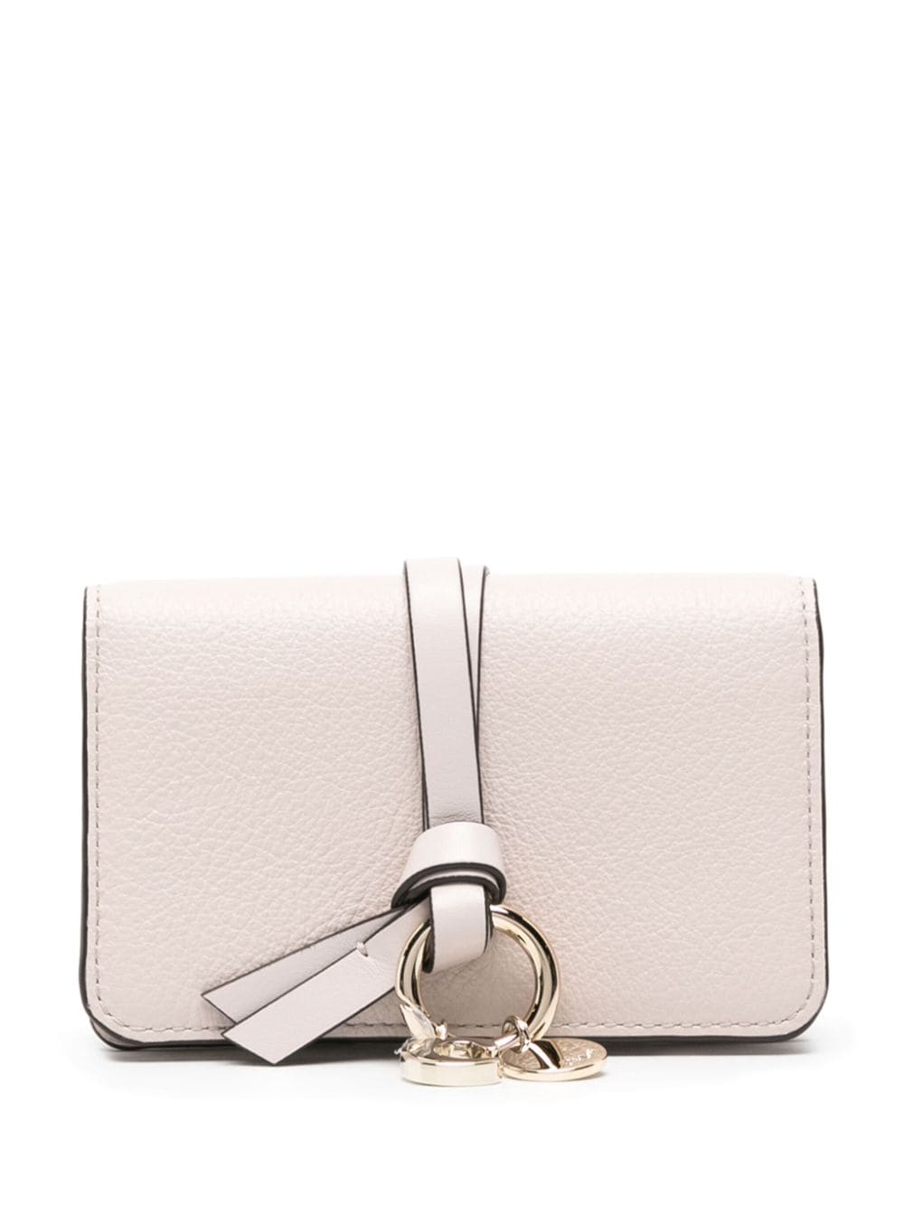 Chloé Logo-charm Leather Wallet In Neutral