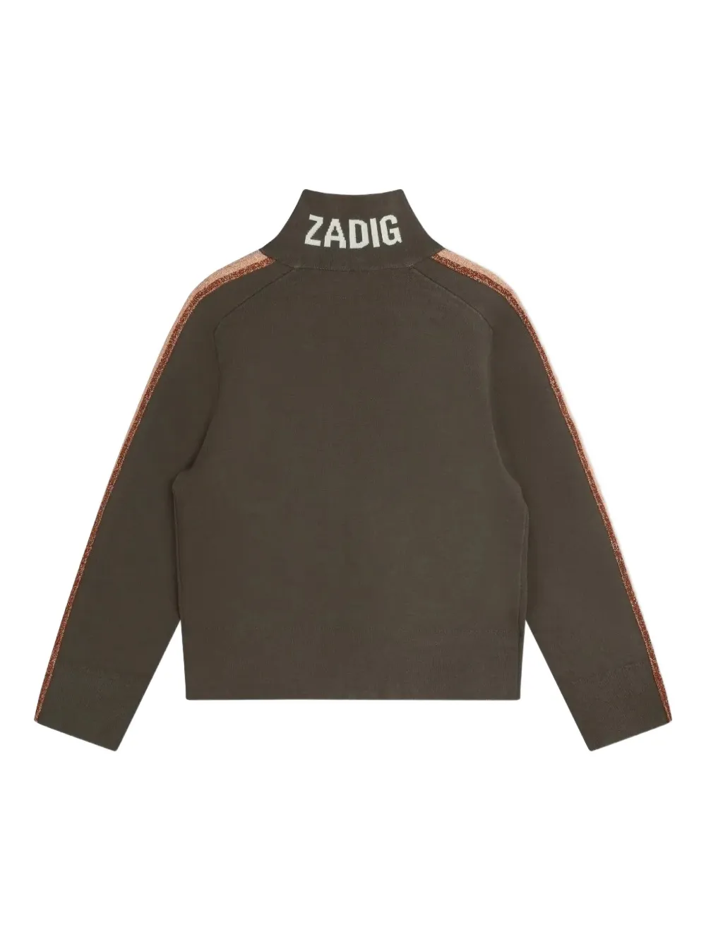 Zadig & Voltaire Kids Trui met rits en logo Bruin