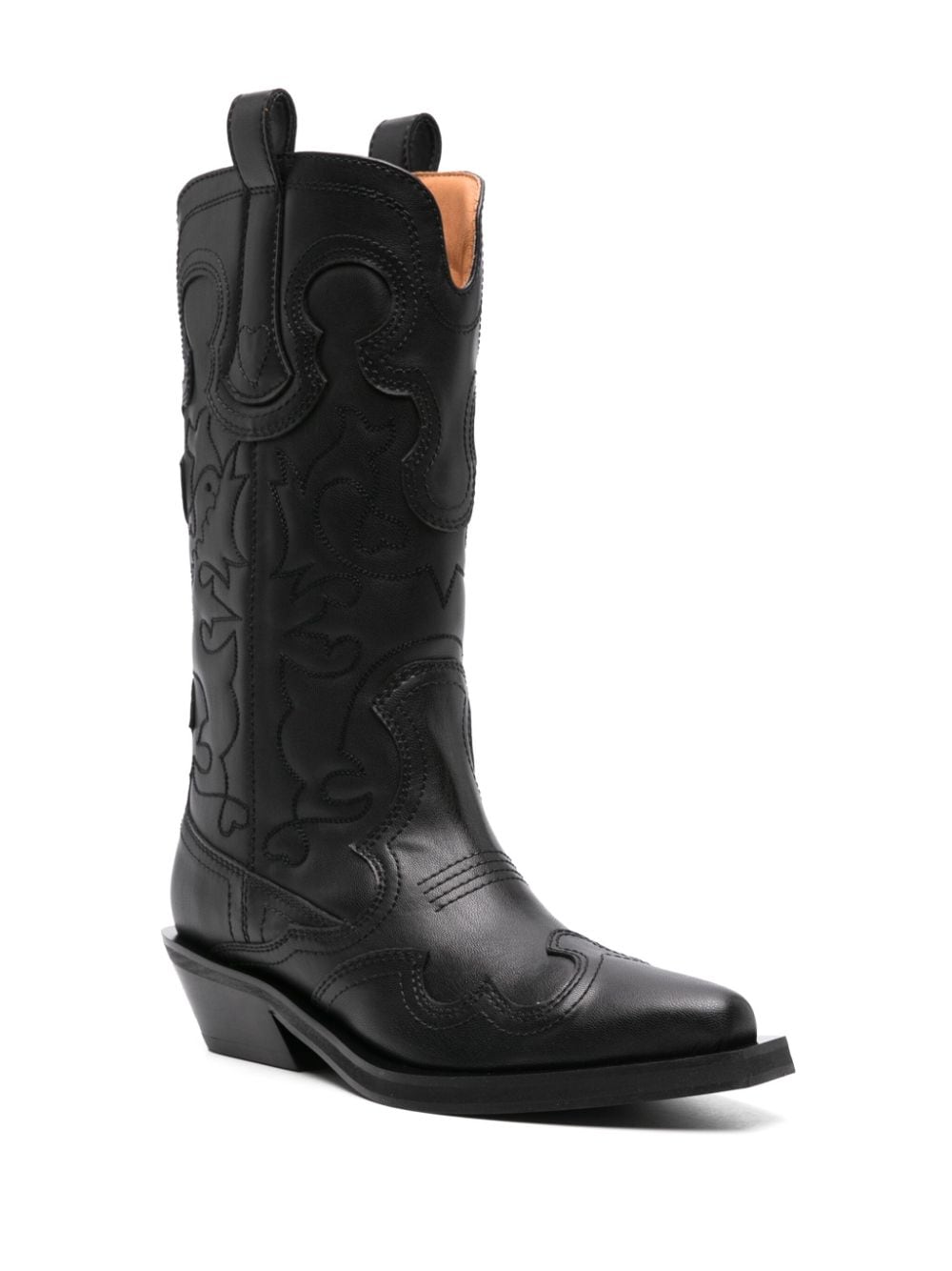 GANNI panelled calf-length boots - Zwart