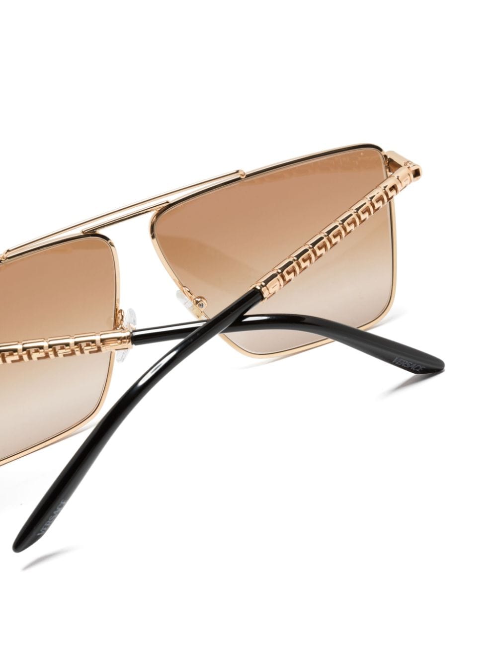 Shop Versace Oversize-frame Sunglasses In Gold