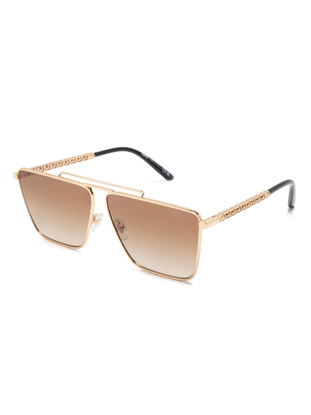 Shop Versace Oversize-frame Sunglasses In Gold