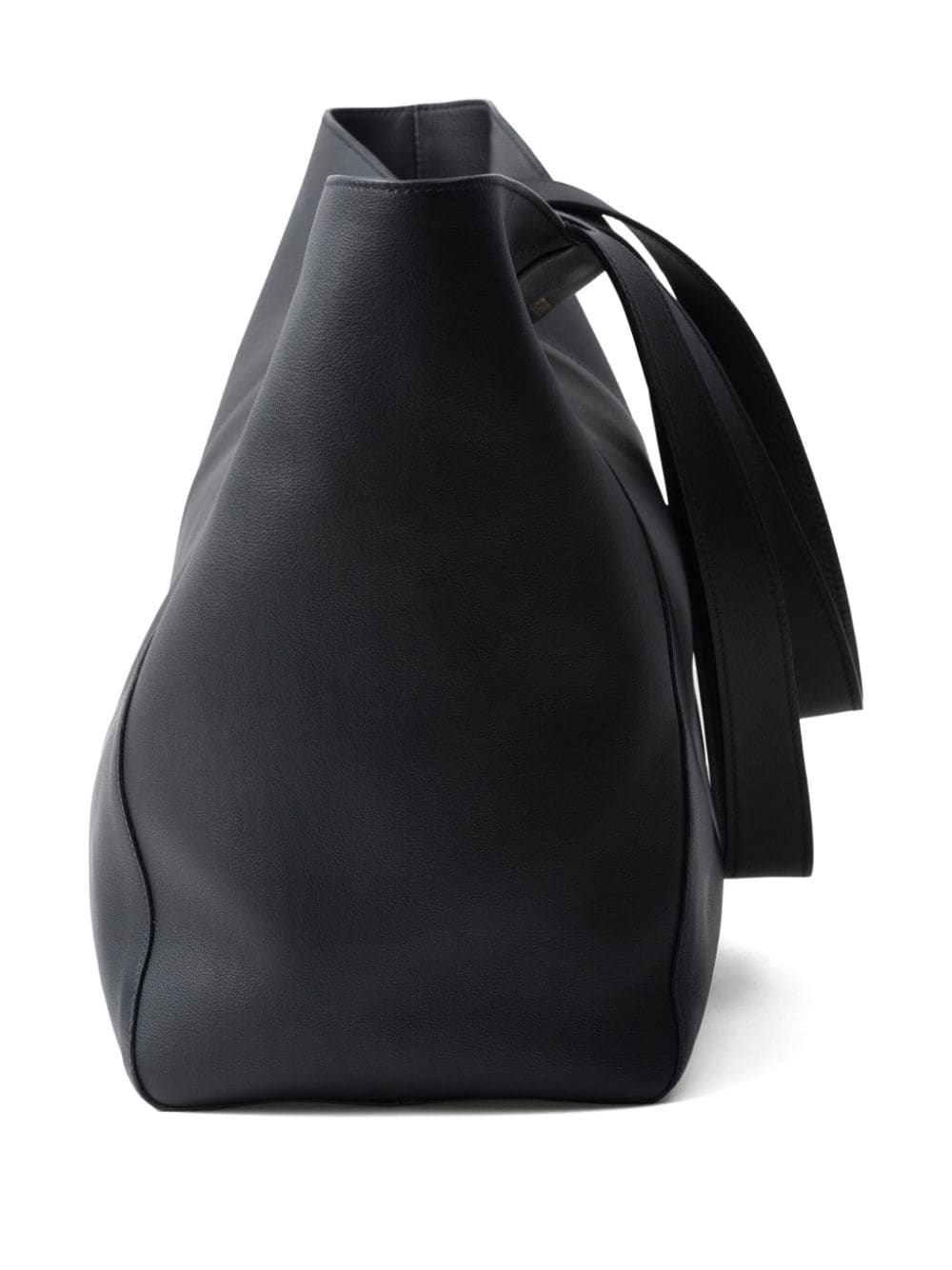 Shop Prada Leather Tote Bag In Black