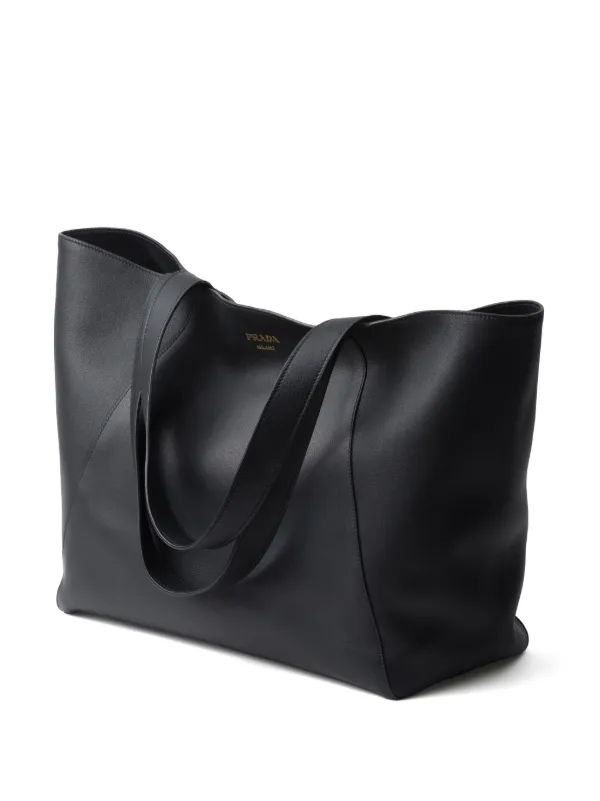 希少】 PRADA 00s アーカイブ 型押し レザー トートバッグ ブラック