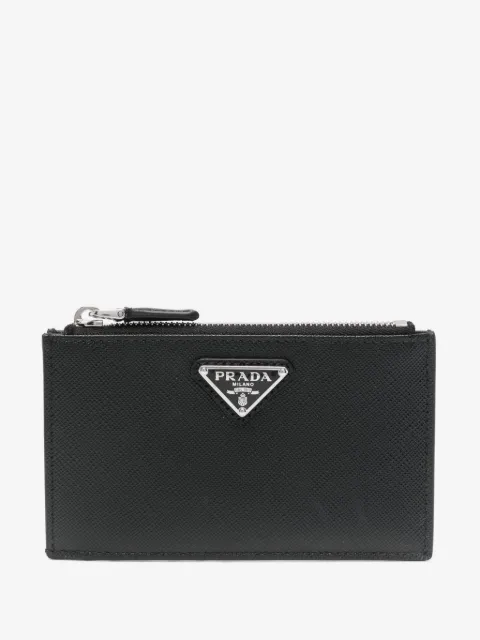 Prada cartera con logo triangular esmaltado