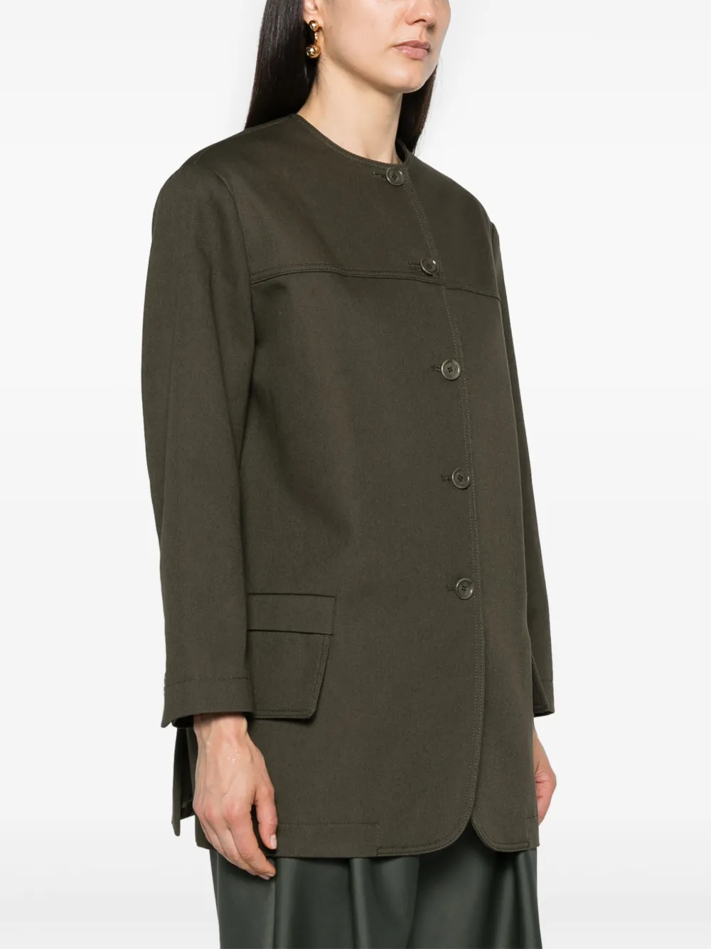 Max Mara Recital twill shirtjack Groen