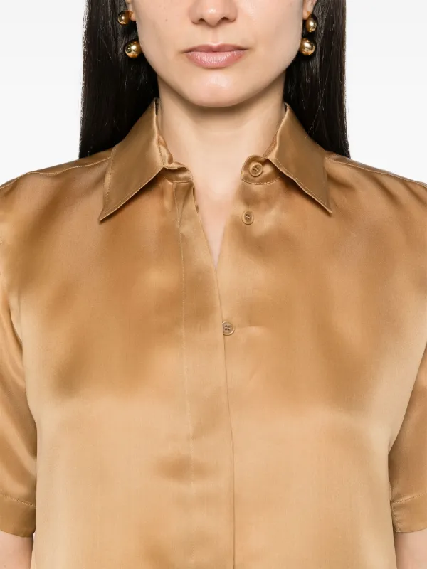gold dress shirt womens Shop Prosecco Gold Silk Shirt for Women main image 1
