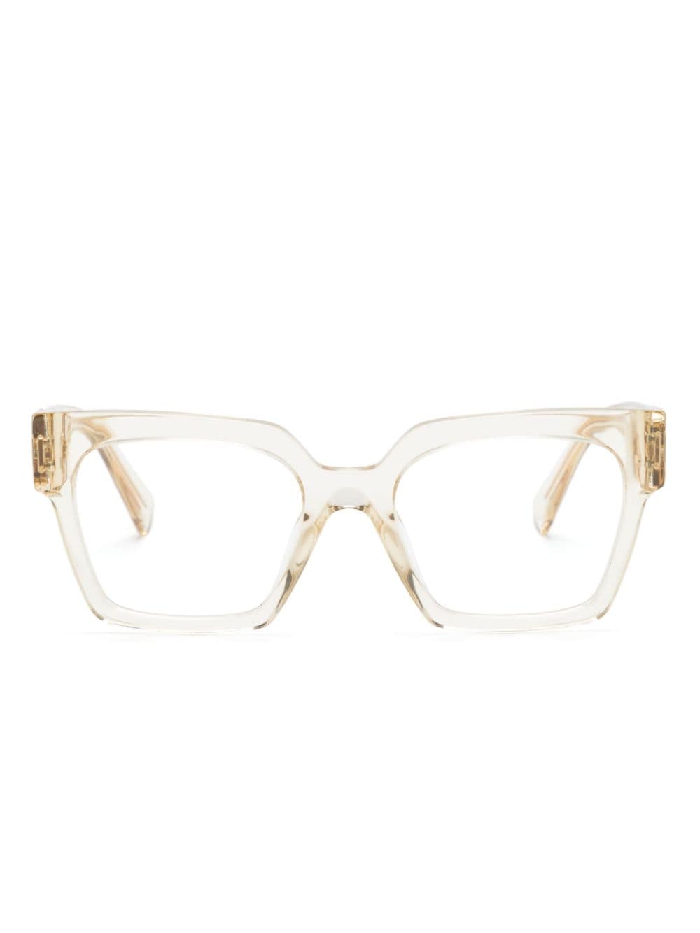 Miu Eyewear transparent oversize-frame glasses Geel