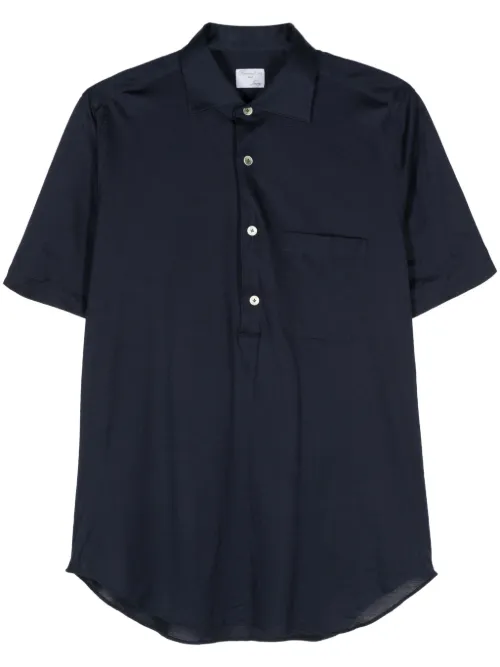 Chemise en coton à manches courtes - Finamore 1925 Napoli - Modalova