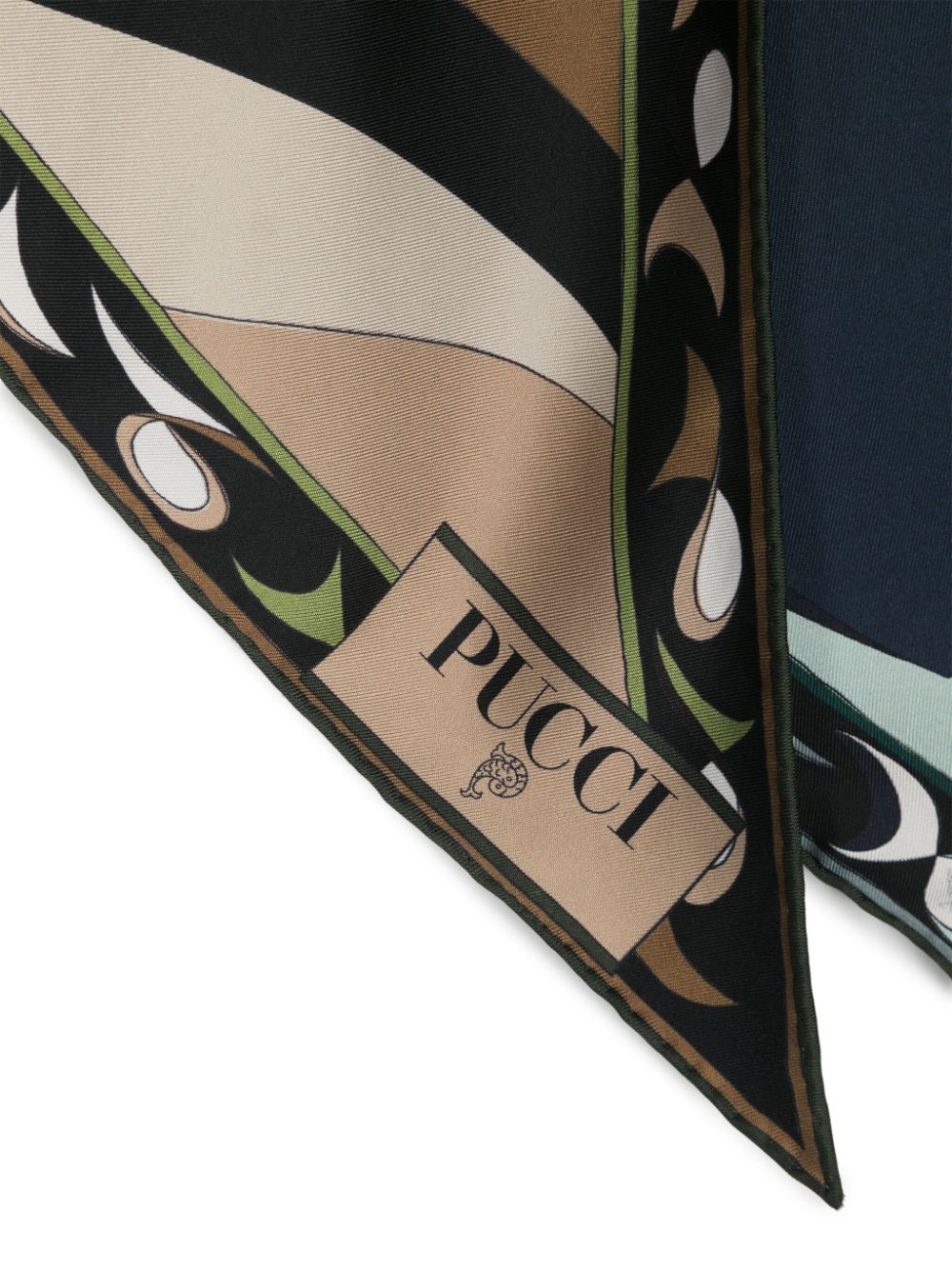 PUCCI Pesci-print silk scarf - Groen