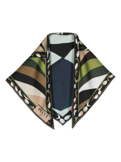 PUCCI Lenço de seda com estampa Pesci