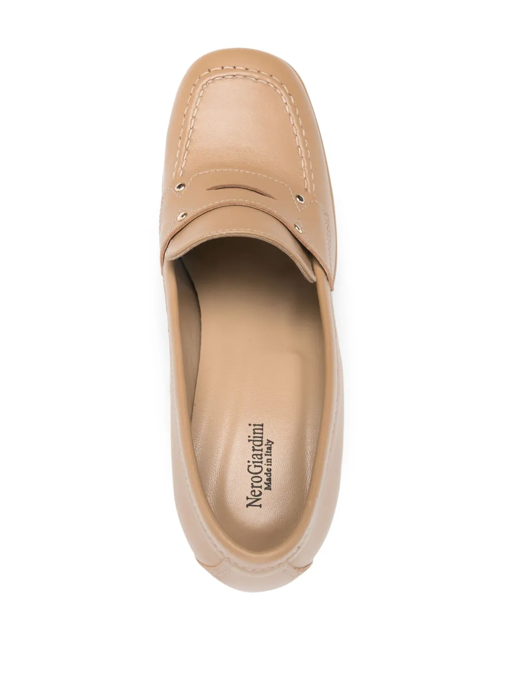NeroGiardini 100mm stud-embellished leather pumps Neutrals