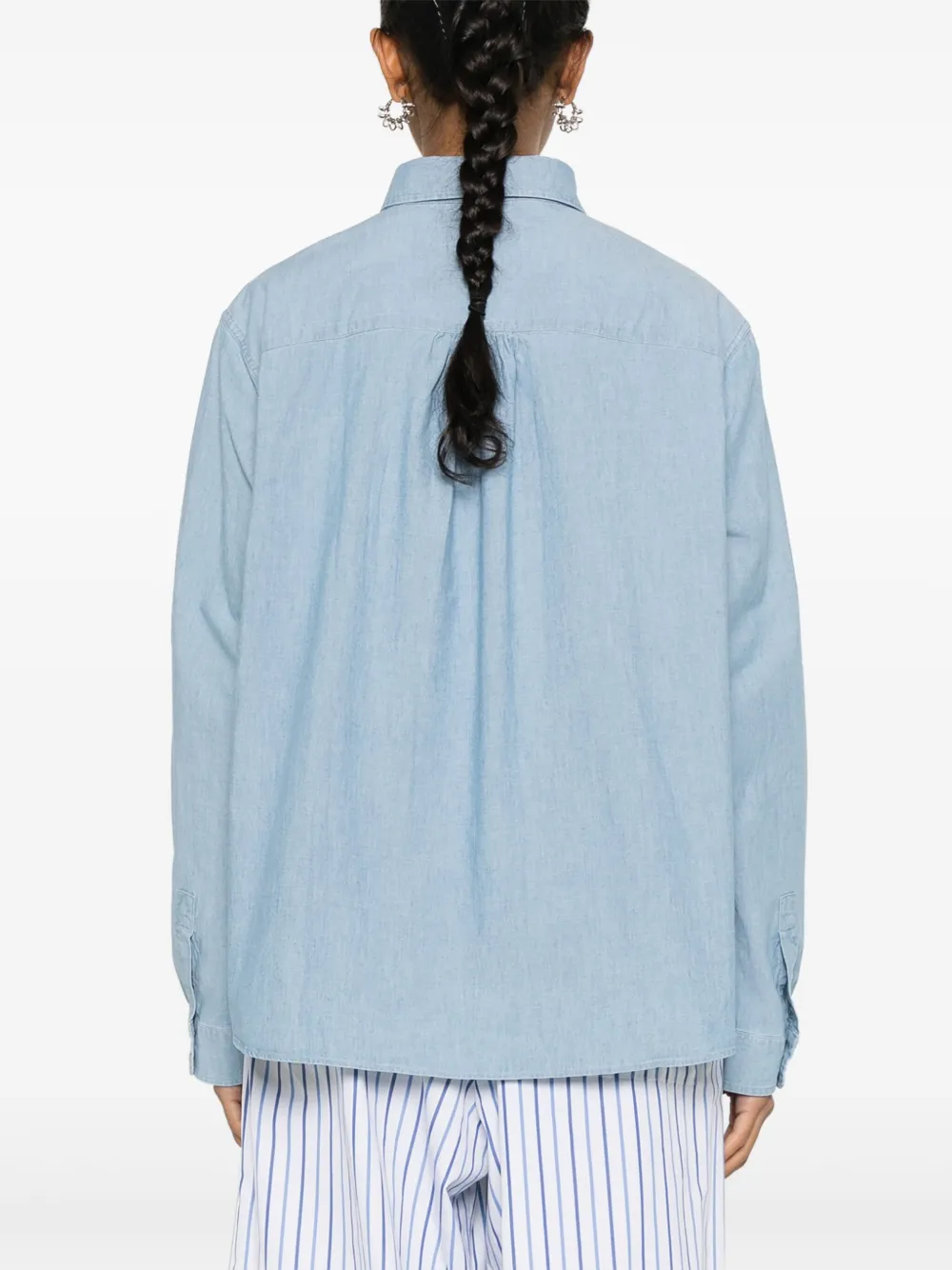 Maison Kitsuné Chambray shirt Blauw