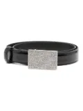 Alessandra Rich crystal-embellished leather belt - Black
