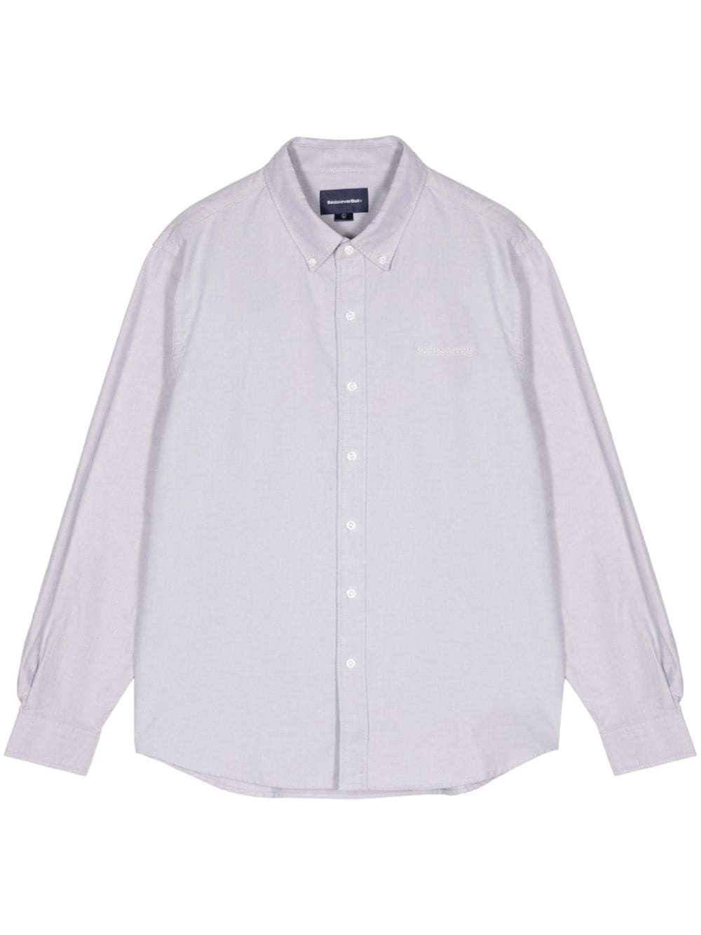 This Is Never That Logo-embroidered Poplin Shirt In Blue