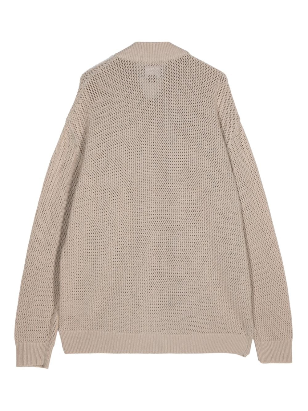 Shop This Is Never That Open-knit Zipped Cardigan In Neutrals