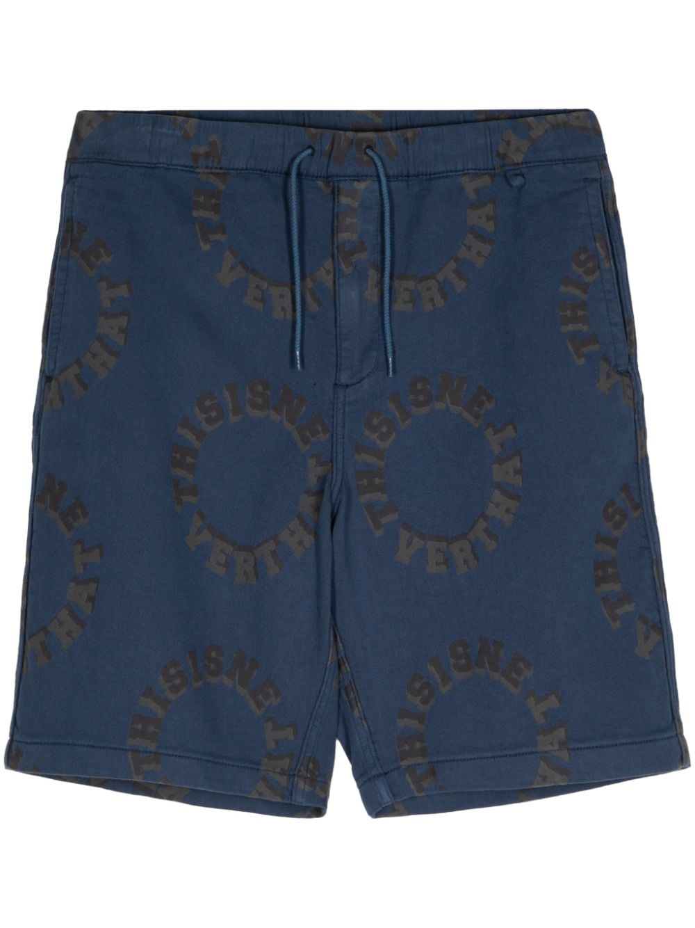 This Is Never That Shorts met logoprint Blauw