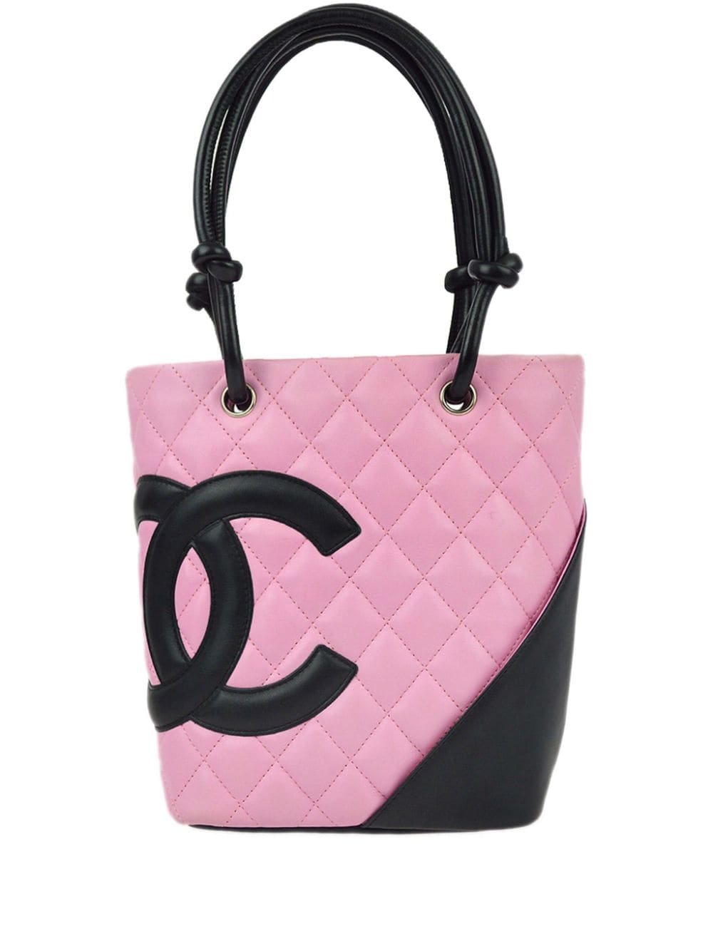 Pre-owned Chanel 2005 Cambon Linge Tote Bag In Pink