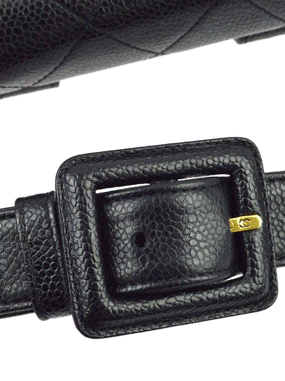 Pre-owned Chanel 1995 Quilted Leather Belt Bag In Black