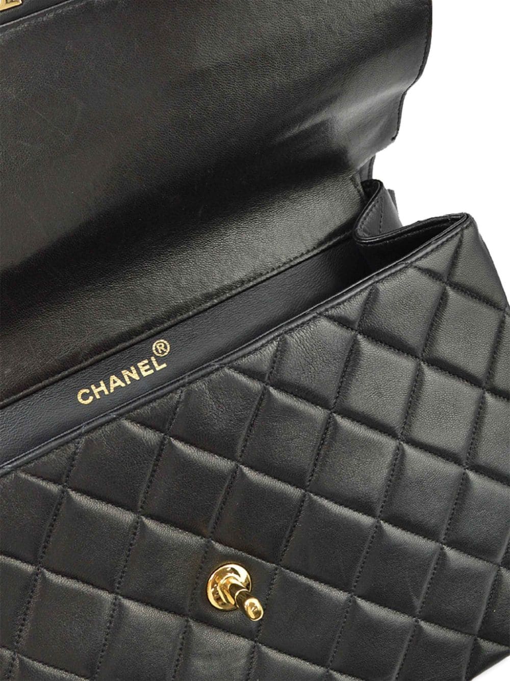 Pre-owned Chanel 1997 Both Side Classic Flap Shoulder Bag In Black