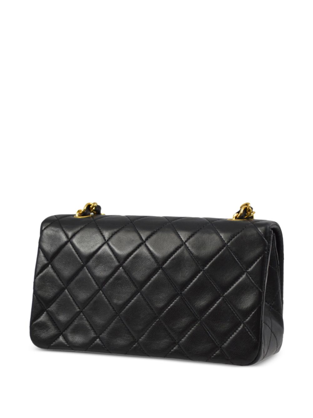 CHANEL Pre-Owned 1990 kleine Full Flap kleine schoudertas met draaislot - Zwart