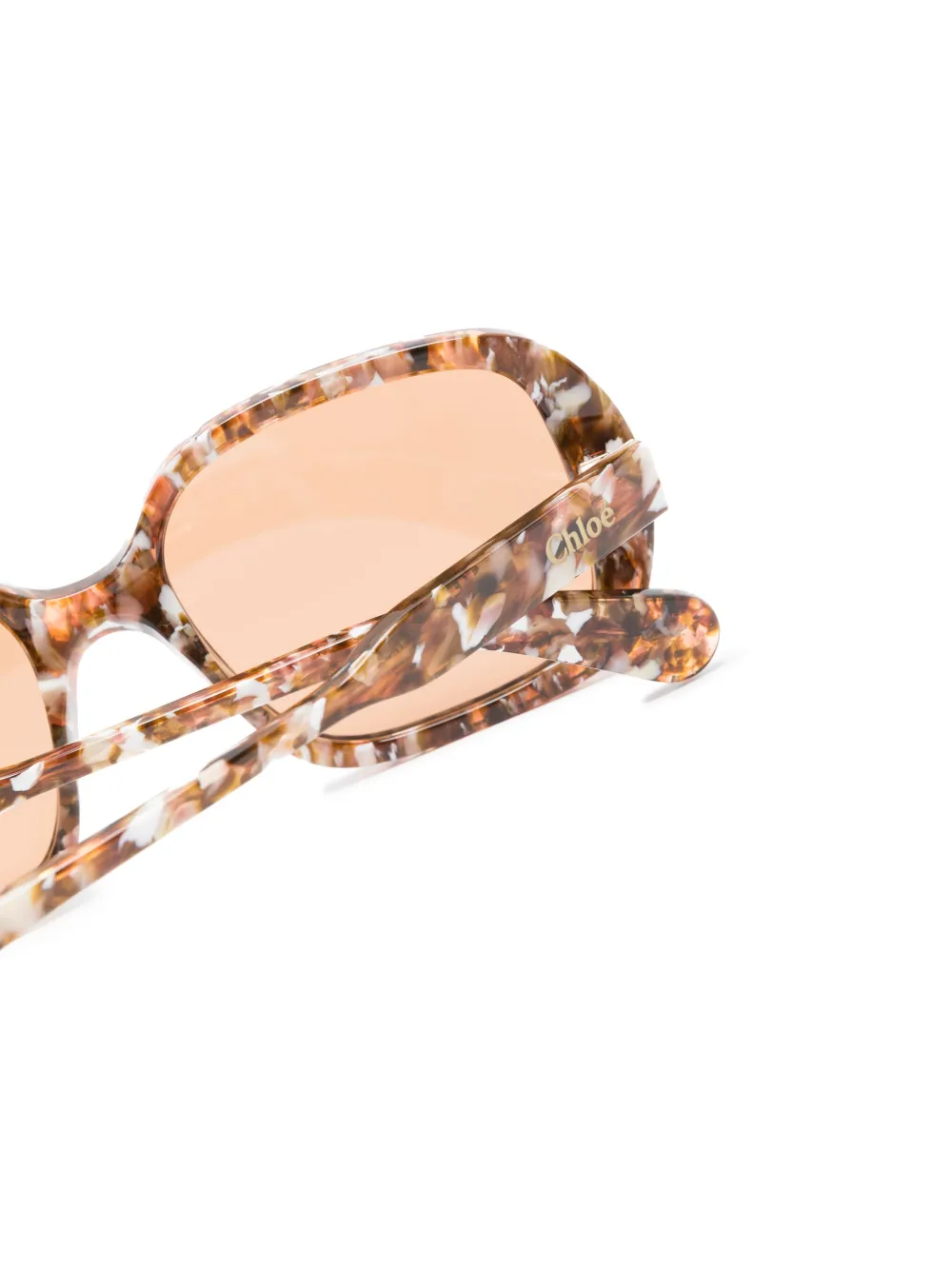 Chloé Eyewear CH0222S zonnebril met schildpadschild design Bruin