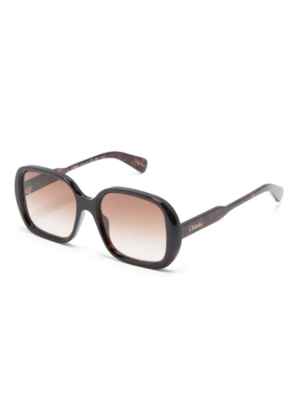 Chloé Eyewear CH0222S zonnebril met vierkant montuur Bruin