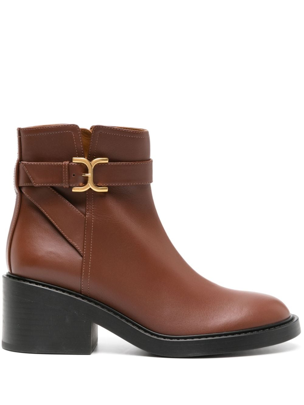 Chloé Marcie 60mm Leather Boots In Brown