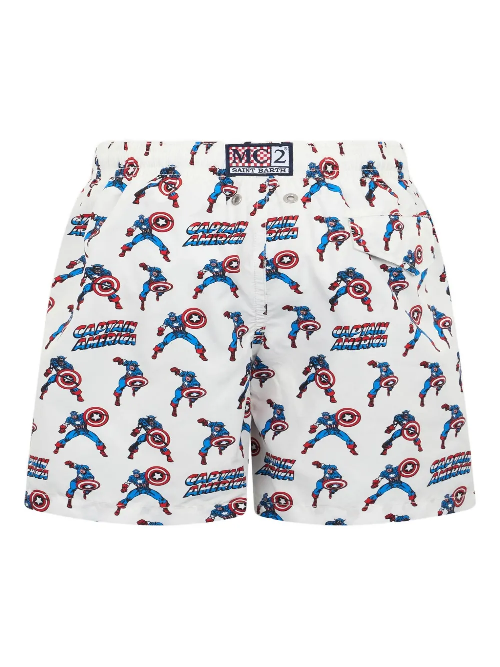 Mc2 Saint Barth X Marvel Captain America Print Swim Shorts In Multi