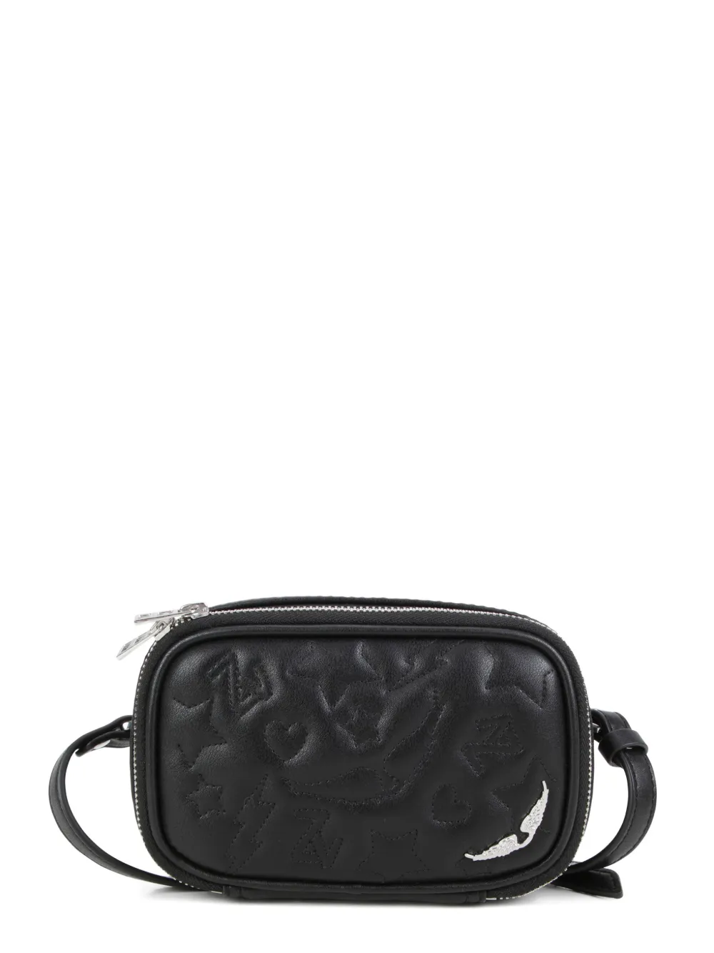 Zadig & Voltaire Kids zip-fastening embossed shoulder bag - Zwart