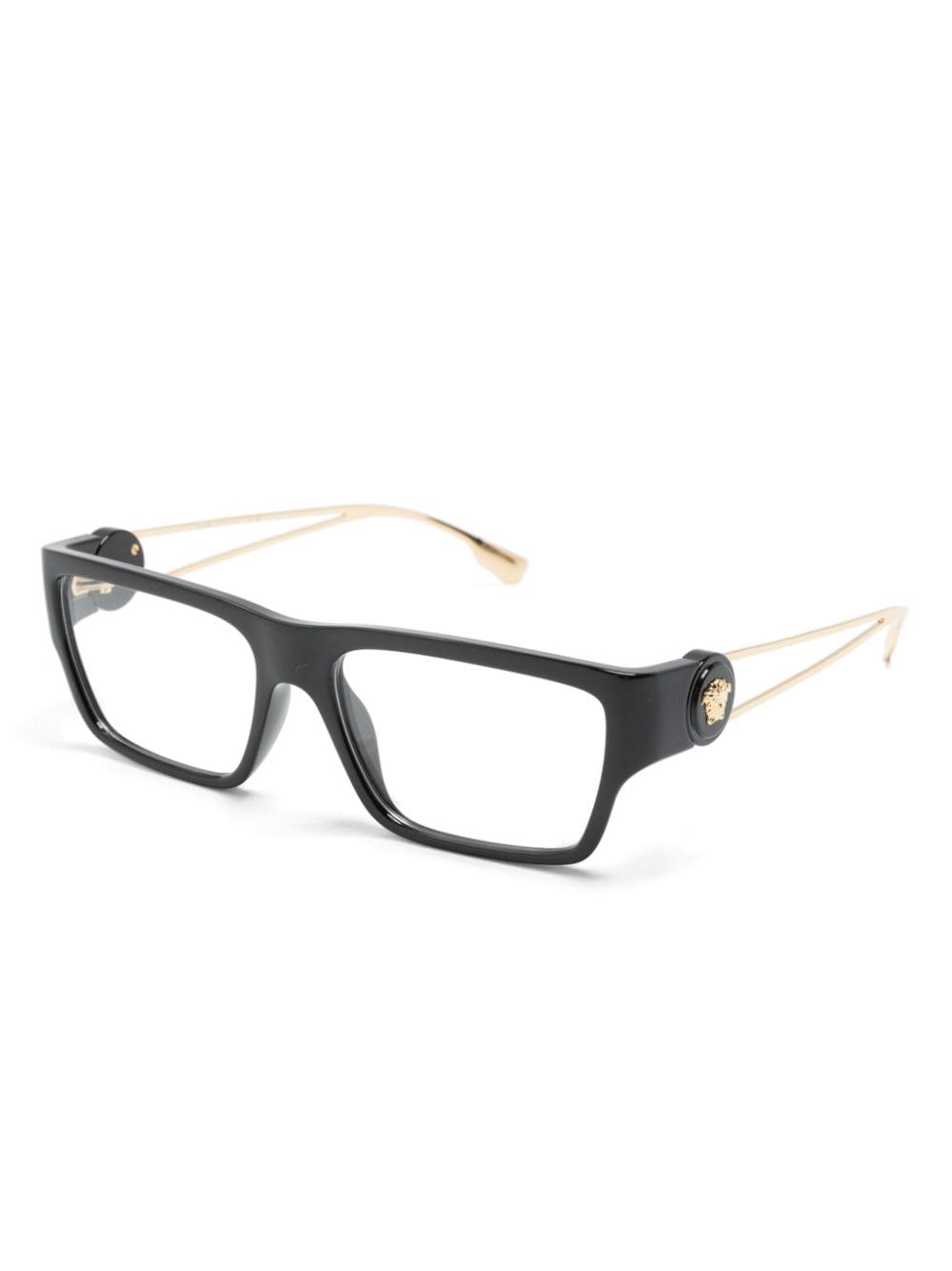Shop Versace Rectangle-frame Glasses In Black