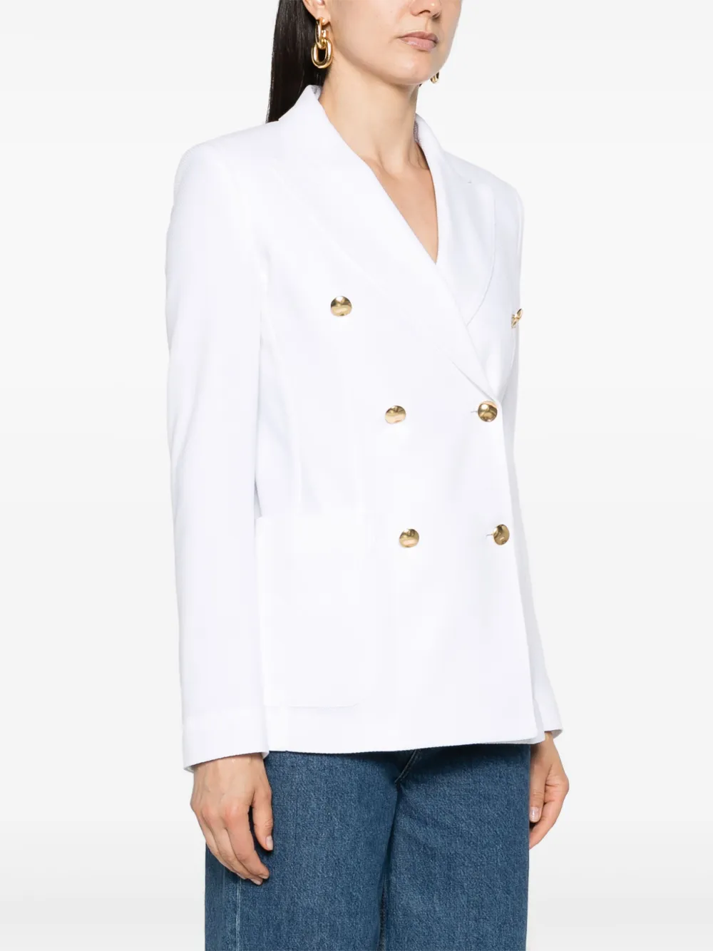 Max Mara Blazer met dubbele rij knopen Wit