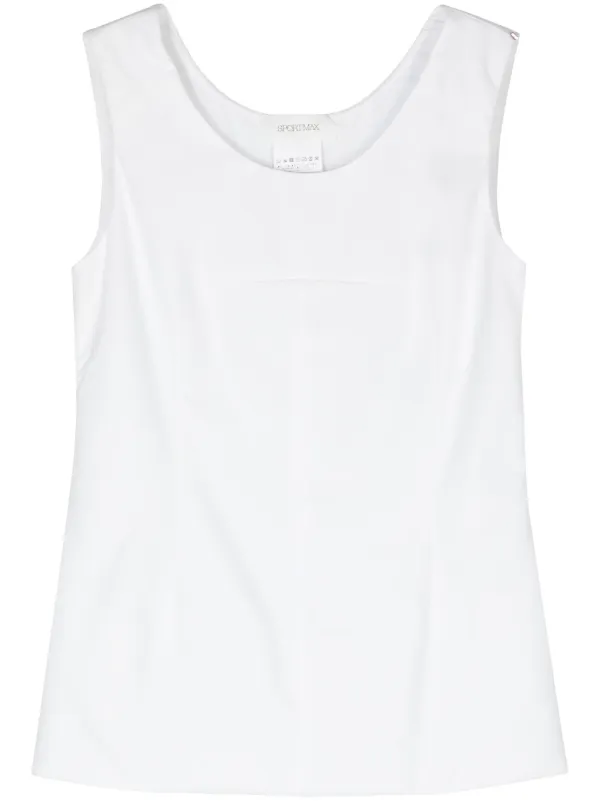 Sportmax Padded-panels Sleeveless Blouse in White