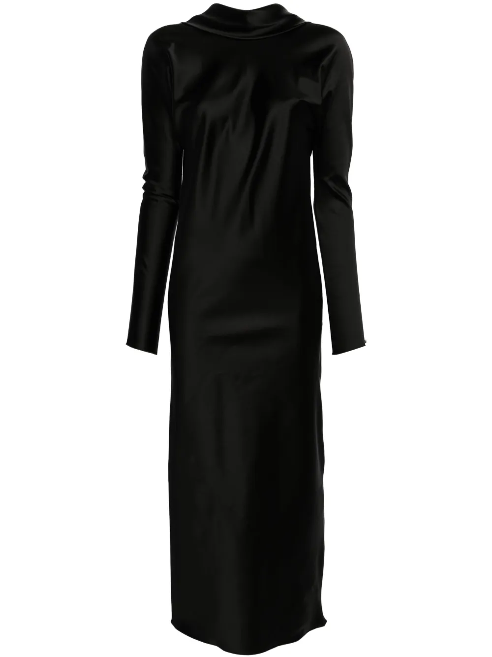 Sportmax Abazia satijnen maxi-jurk Zwart