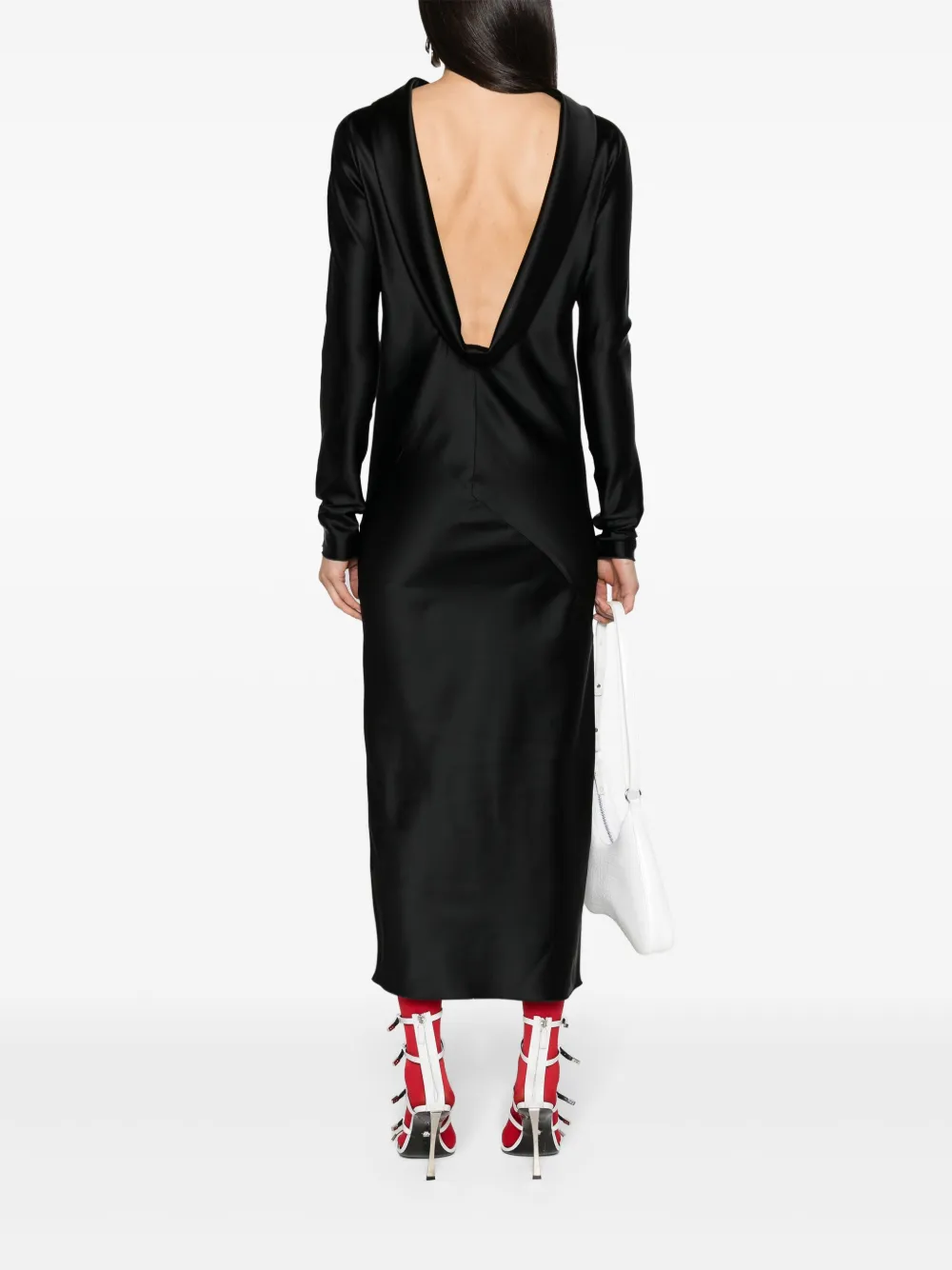 Sportmax Abazia satijnen maxi-jurk Zwart
