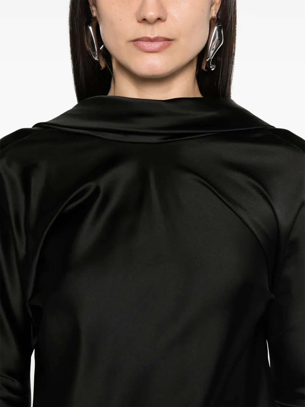Sportmax Abazia satijnen maxi-jurk Zwart