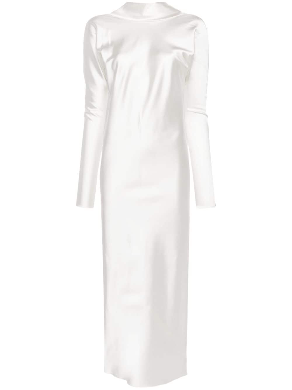 Sportmax Abazio Satin Maxi Dress In White