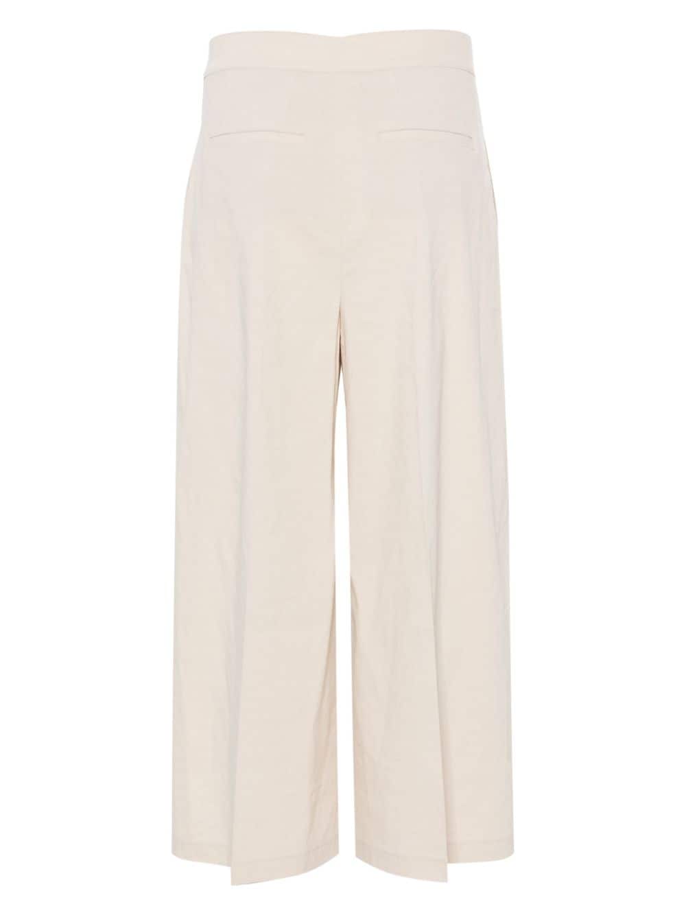 Theory Good Crunch wide-leg cropped trousers - Beige