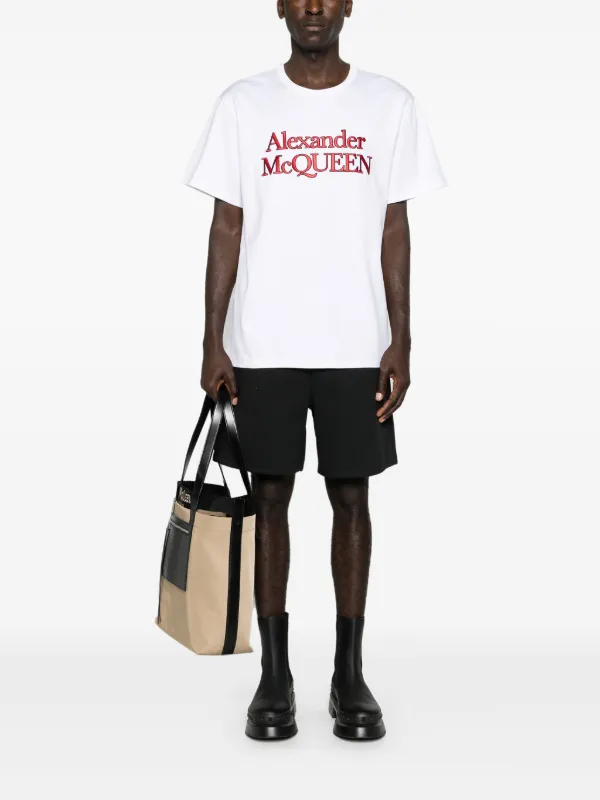 Alexander McQueen logo-embroidered Cotton T-shirt | White